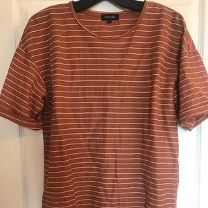 Roolee Striped Tunic Tee Layering Tee High Low L